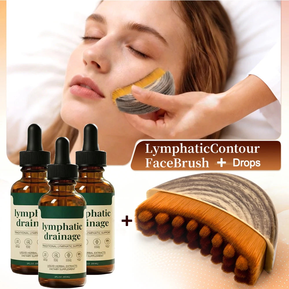 Lymphatic Contour Face Brush Set Face Brush Lymphatic Drainage Massager for Face Chin Jawline Sculpting The Skin Beauty