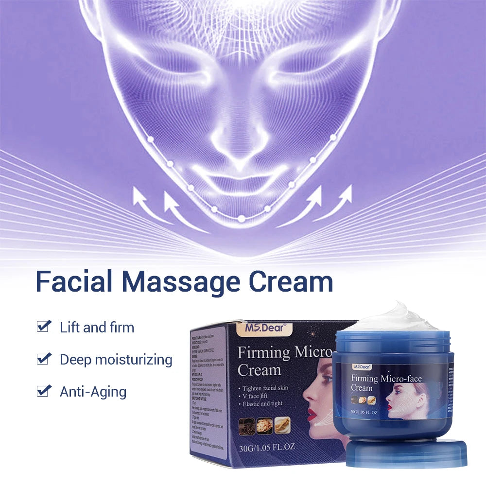 Micro-face Firming Cream Tightens Contours Face V Line Shape Masticatory Muscles Jowls Fat Burning Anti-Aging Essence Skin Care