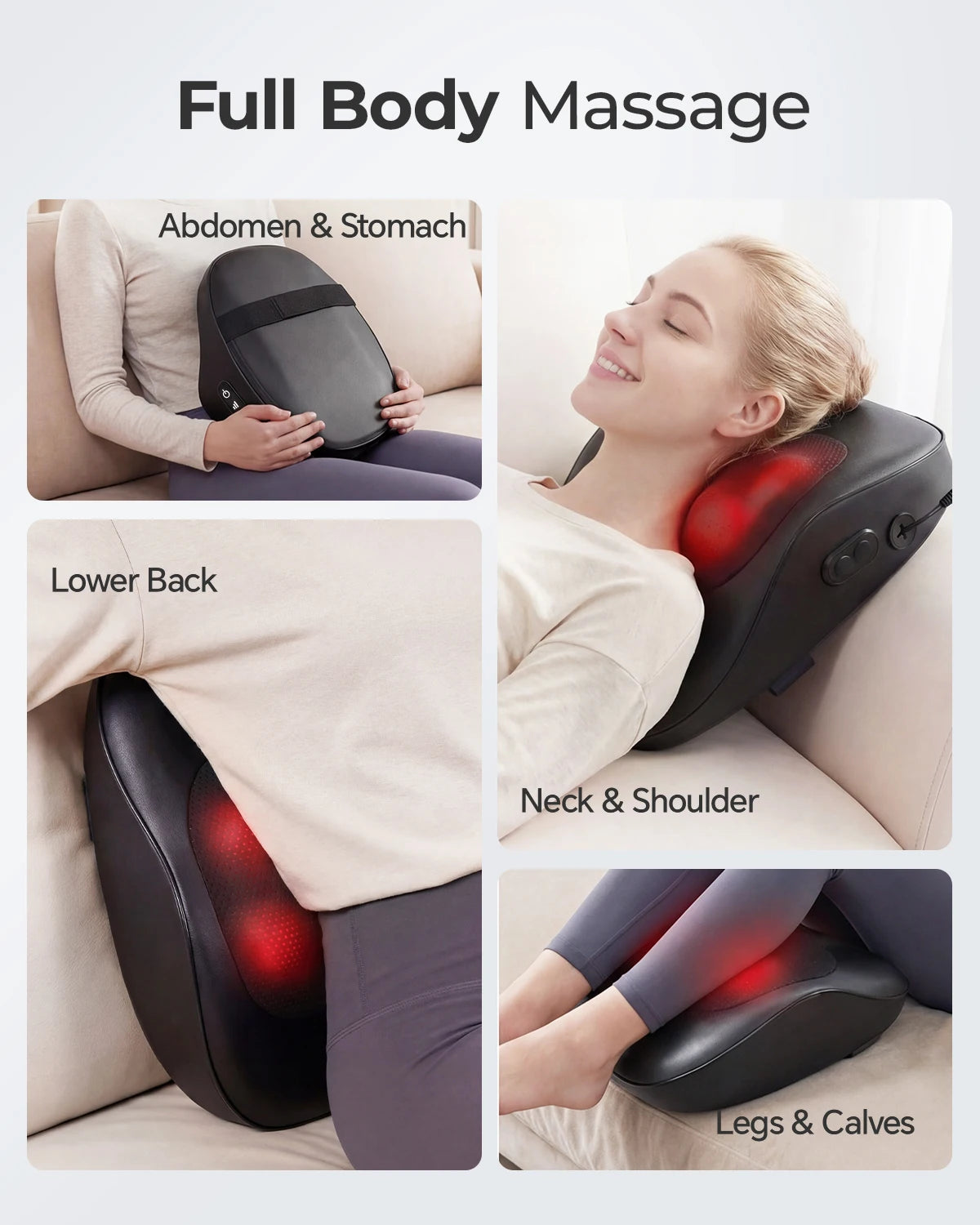 Shiatsu Neck and Back Massager Pillow with Heat