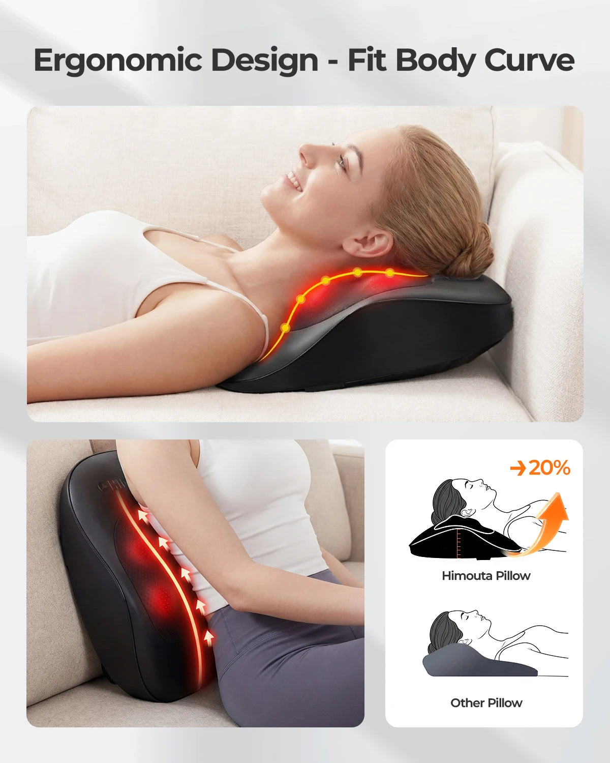 Shiatsu Neck and Back Massager Pillow with Heat